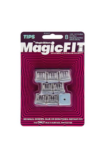 Magic Sliders Square Shape Rubber Felt Pad Set Clear and Blue