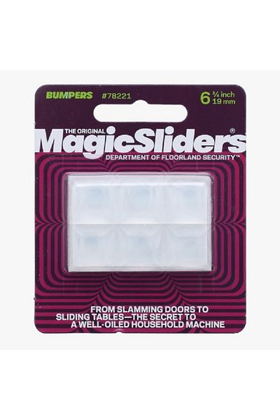 Magic Sliders 6-Piece Self Adhesive Hi-Profile Square Bumpers Clear