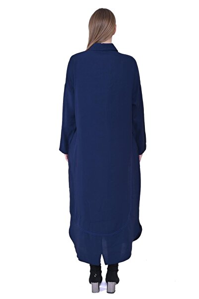 Invee Crescent Long Shirt Cap Dark Blue