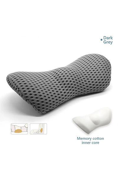 Choice 32x24x13cm gray Breathable Memory Cushion Interior Accessories Bed Sleeping Pillow Car Seat Waist Pi