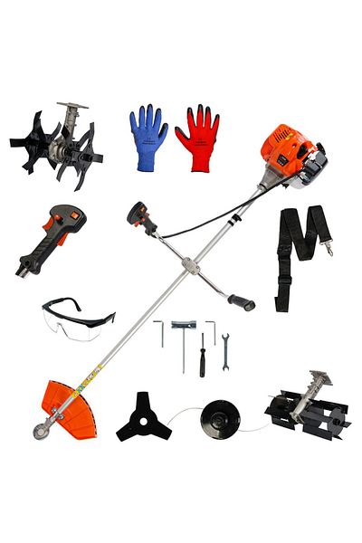 COBI SMART® 2-stroke petrol brushcutter package ORANGE, 3.8 kW, 0.6 liters/hour, accessories included - COBI SMART®