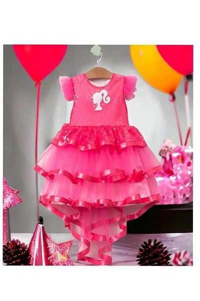 falcomini Girl's Printed Tulle Birthday Dress for Special Occasions 1/5 Years Old