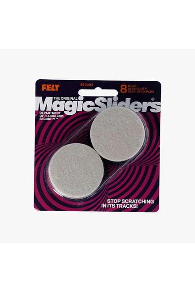 Magic Sliders وسادات لباد دائرية ذاتية اللصق متينة من 8 قطع بلون الشوفان