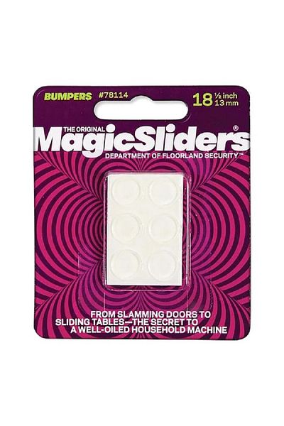 Magic Sliders 18-Piece Self-Stick Low Profile Round Bumpers Clear