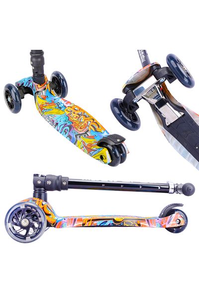 BoldCube 3 Wheel Scooter Big Fold Street Graffiti