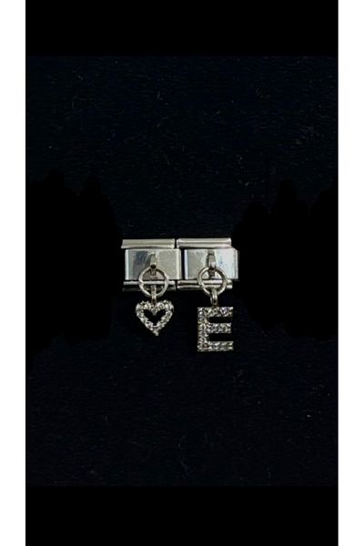 AccSWEN 2 Pieces of Stone Letters and Heart Charms (All Letters Available)