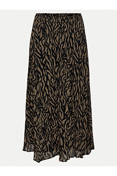 ONLY Fustă midi gri pentru femei ONLY-15333699 WALNUT STRUCTURĂ GRAFICĂ