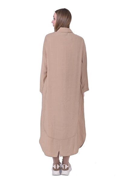 Invee Crescent Long Shirt Cap Beige