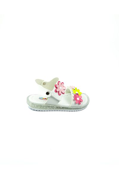 Minican Sandale florale pentru fete Wendy 62 albe