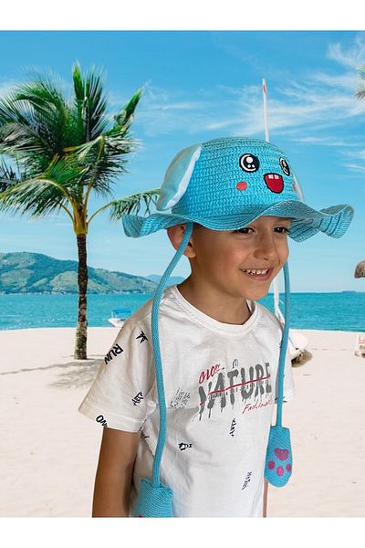 loute Straw Summer and Beach Hat with Ear Play for Boys and Girls