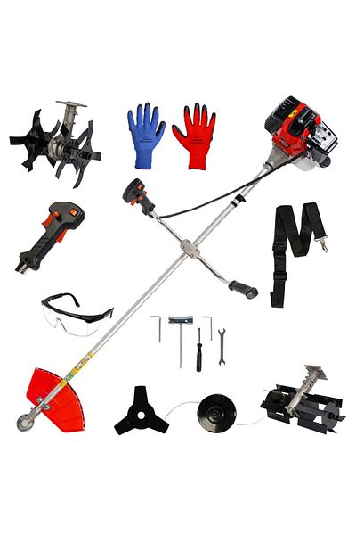 COBI SMART® BLACK & RED 2-stroke petrol brushcutter package, 3.8 kW, 0.6 liters/hour, accessories included