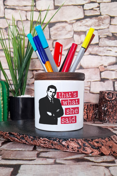 qoeuyl boutique هذا ما قالت: 4 حاملة أقلام سيراميك مطبوعة باللون الأحمر من مايكل سكوت