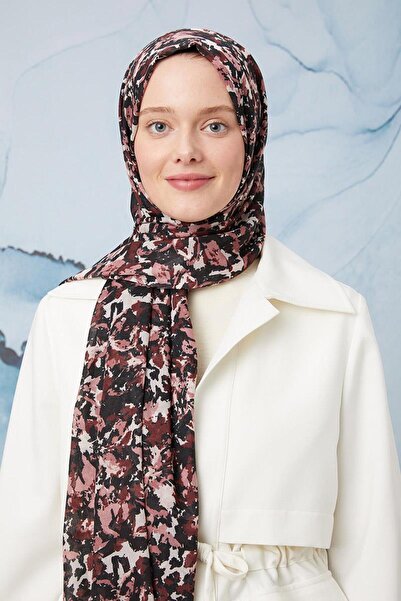 Levidor Pudra Suluboya Çiçek Desen Cotton Şal