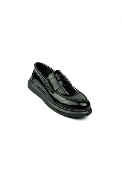 Minican 273 Black Moccasin College Boys' Shoes
