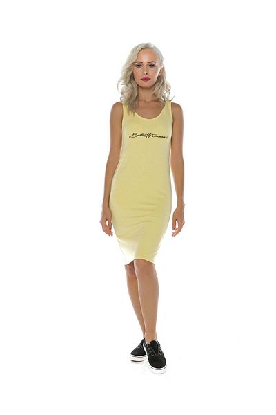 WildFashion W532-9 Summer fitted dress, tank style with Butterfly Dreams print