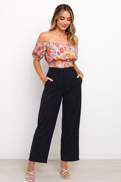 Fashion Friends Striped Pants Navy Blue