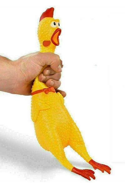 Animolds Squeeze Screaming Chicken Squawking, Toy Prank Novelty Toy Squawking Toys for Pets or Kids 30cm