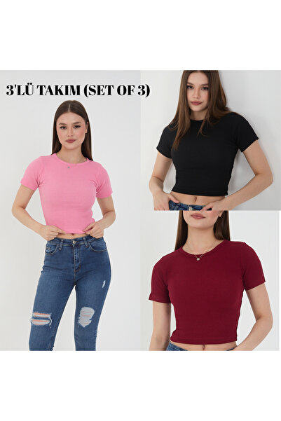 Wearflawless طقم نسائي مكون من 3 قطع تي شيرت صيفي قصير