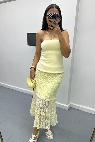 bunubanayolla Dantel Midi Etek