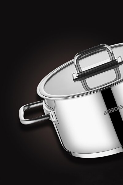 Amboss Nova Stainless Steel Deep Pot with Glass Lid 30X17 cm