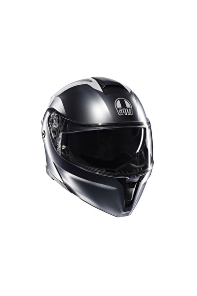 AGV KASK/STREETMODULAR RESI MATT GREY SILVER RED