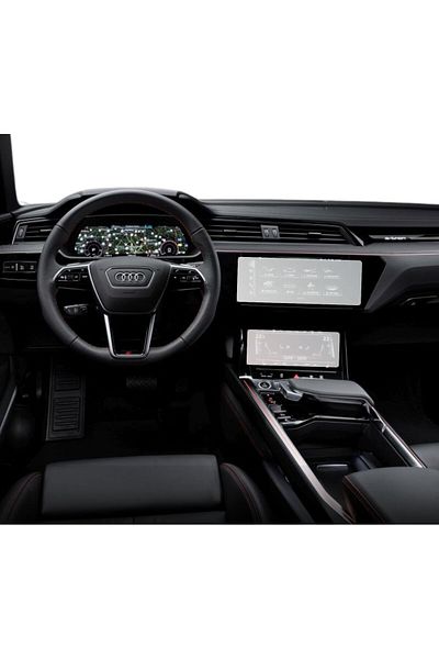 UNIVERSAL CAR Navigation Protection Foil Audi Q8 e-tron 2022+, Duragon and Display AC, silicone, installation kit