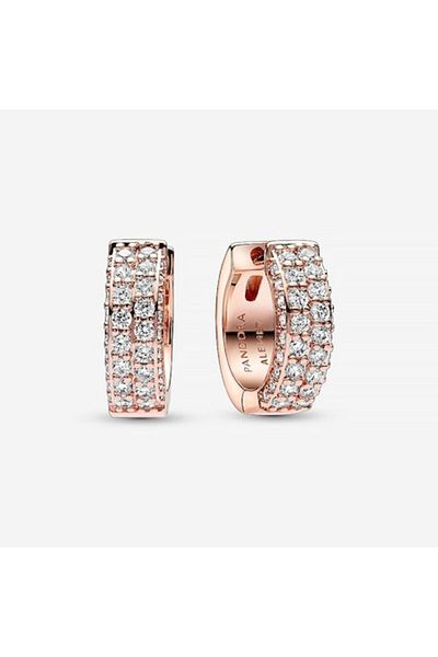 Pandora Timeless Round Double Pave Zirconia Earrings