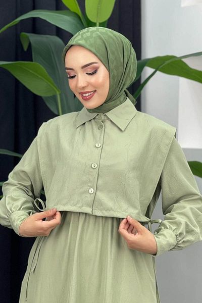 Tesettür Diyarı Γυναικείο υφασμάτινο φόρεμα Bolerolu Lizza Hijab