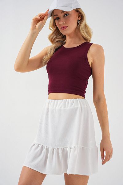 Bigdart Fusta mini Ayrobin de damă 8054 - albă
