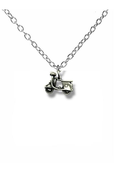 Herşey Nota Asphalt Rider – Unisex Necklace with Motorcycle Figure (60 cm Chain)