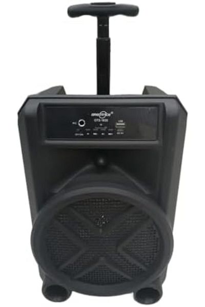 Generic مكبر صوت محمول GTS-1630، 8 بوصات، بلوتوث، أضواء LED، ميكروفون لاسلكي، أسود