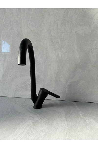 ZEK BANYO Matte Black Kitchen Faucet Open Close Mix Faucet Hot and Cold Water Inlet Brass 6 Years Warranty