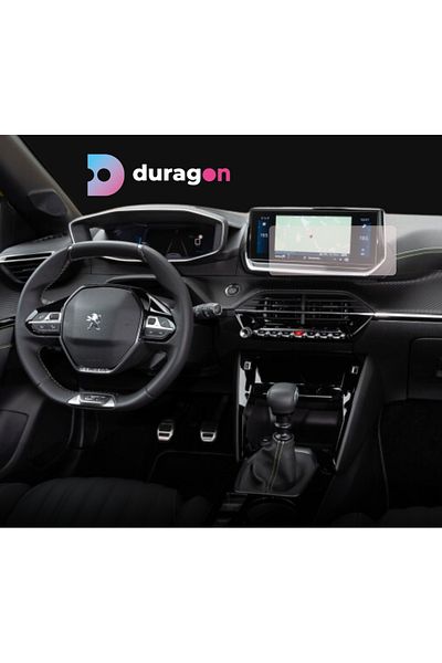 Citroen / Peugeot Navigation Protection Film Peugeot 208 5 doors 2019+, Duragon, Matte silicone, installation kit