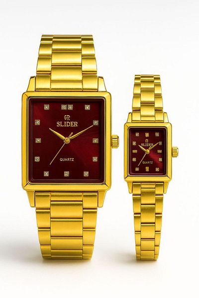 essentialneedsforall SLIDER HIS & HERS NON-TARNISH STAINLESS STEEL WATCH