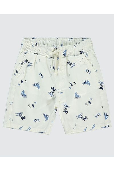 ASL GOLF CLUB Boy's Sailing Patterned Summer White Bermuda Shorts 3-14 Years