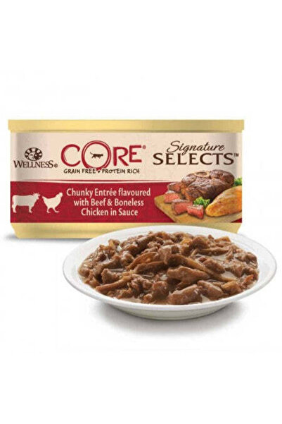 wellness طعام القطط البالغة من Core Signature Selects لحم بقري سميك مع دجاج م...