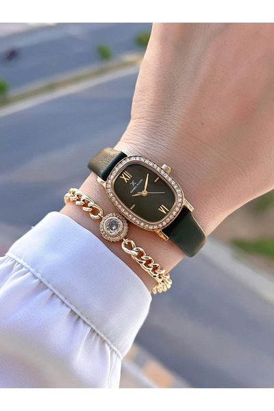 Daniel Klein Leather Cord 30 Mt Water Resistant 2 Years Warranty Women Wrist Watch+Bracelet Bfg13943.4