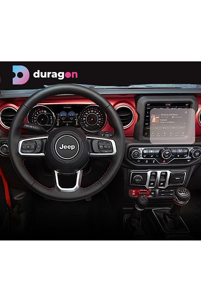 Jeep Duragon navigation display protection film, for Jeep Wrangler Rubicon 2018+, matte, installation kit