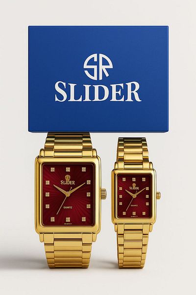 essentialneedsforall SLIDER HIS & HERS NON-TARNISH STAINLESS STEEL WATCH