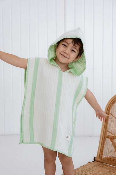 Tuğba Kuğu 4 Layer Muslin Poncho - Line Series