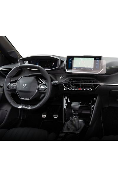 Citroen / Peugeot Navigation Protection Film Peugeot 208 5 doors 2019+, Duragon, Matte silicone, installation kit