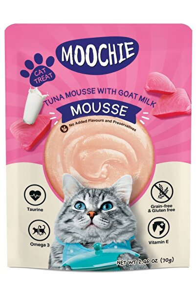MOOCHIE موس التونة مع حليب الماعز، عبوة من 6 قطع، 70 غرام