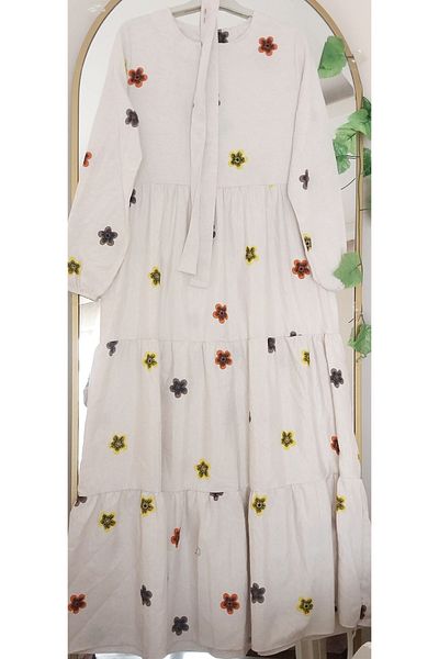 Dagü Design Women's Hijab Floral Linen Dress
