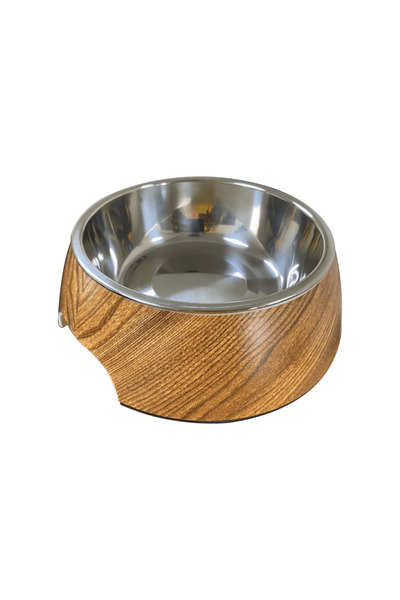 NUTRAPET وعاء دائري من الميلامين المزخرف خشبي داكن، مقاس: 22 × 7.5 سم، 700/23...