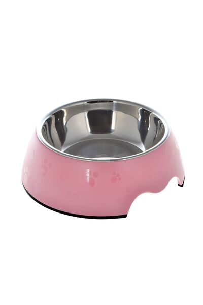 NUTRAPET مجموعة أوعية مستديرة من الميلامين باللون الوردي مقاس كبير: 22 × 7.5 ...