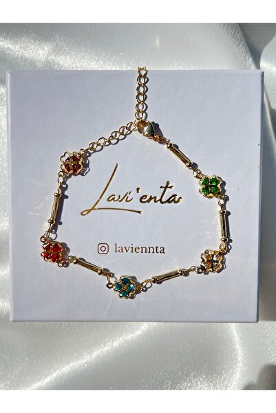 Lavienta سوار من حجر الزركون الصلب الملون موديل 24 سم