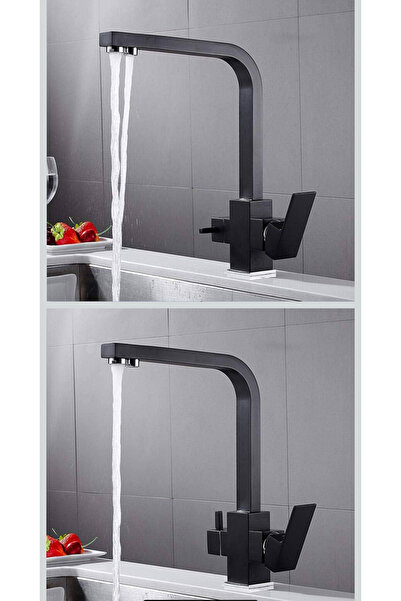 İyem 3 Way Black Kitchen Sink Faucet with Purification Outlet 1St Snif Domestic Production
