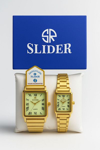 essentialneedsforall SLIDER HIS & HERS NON-TARNISH STAINLESS STEEL WATCH