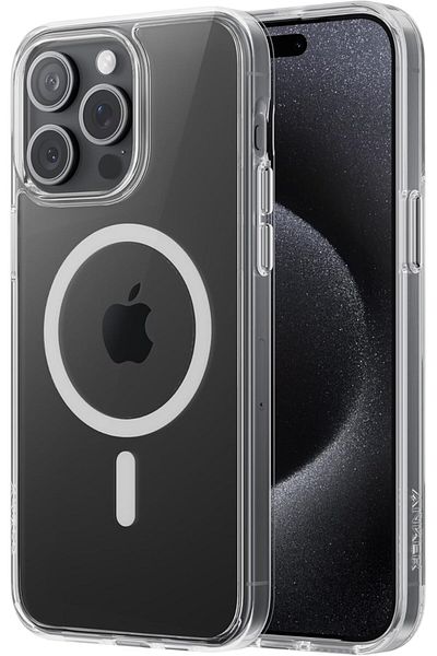 Anker جراب حماية مغناطيسي شفاف لهاتف iPhone 15 Pro - نحيف للغاية ومتين مع MagSafe C