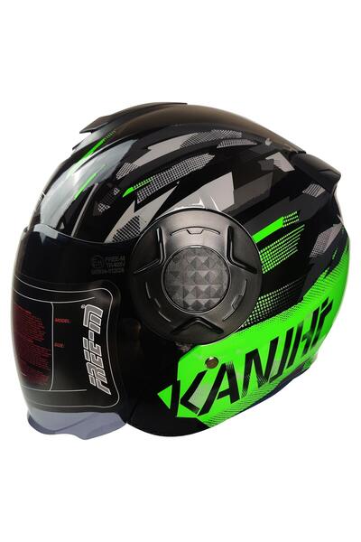 Free-M FREEM FR-665 YARIM KASK GÜNEŞ VİZÖRLÜ GREEN